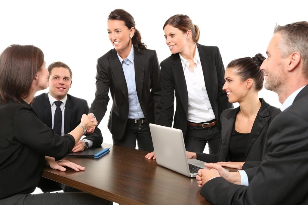 welcoming team inviting modern office